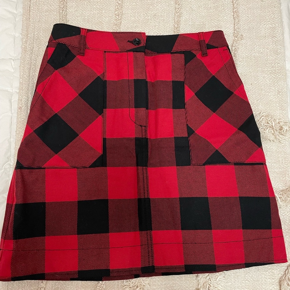 Tomas maier plaid Red and black skirt